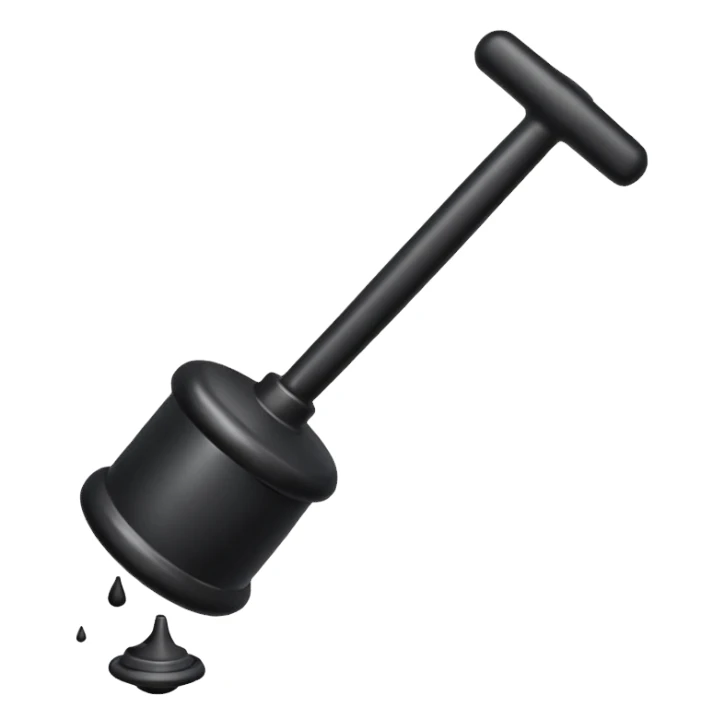 Plunger with black rubber  sticker