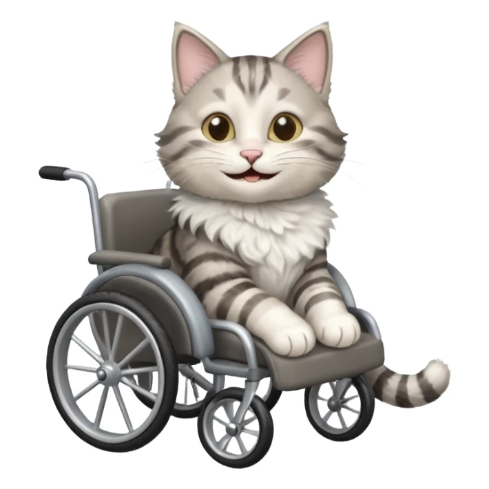 disabled cat in cat wheelchair sticker