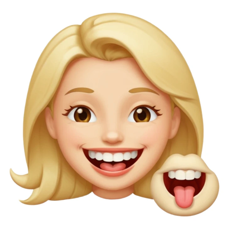 Flirty emoji licking top teeth  sticker