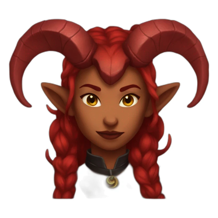 red female tiefling sticker