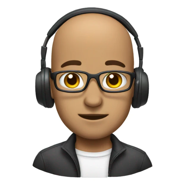 bald Headset wearing headset sticker