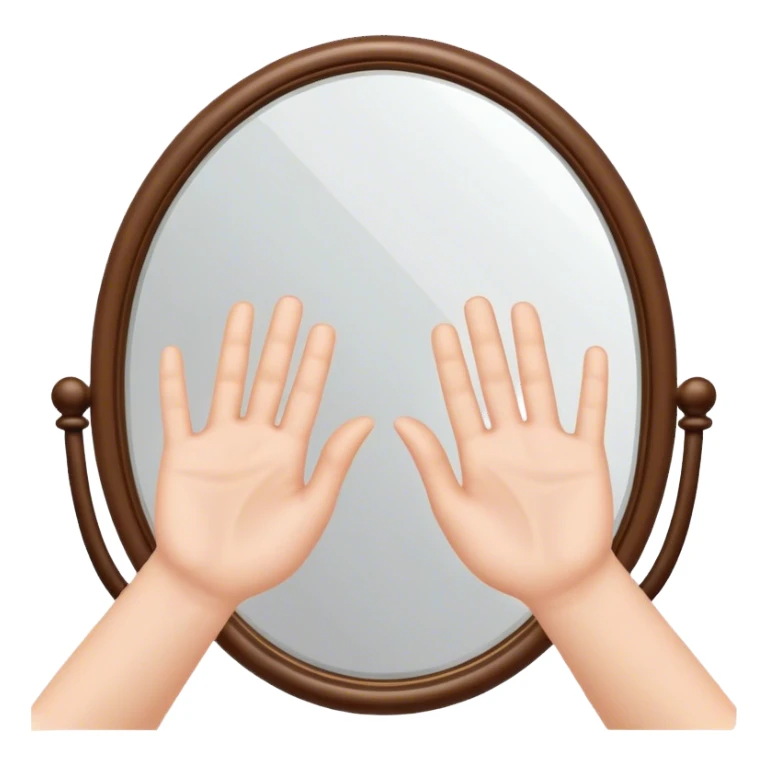 palms clapping another's hand in mirror
 sticker