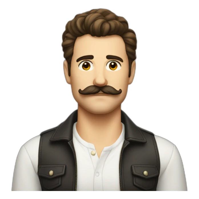 beau cunningham moustache cool dude sticker