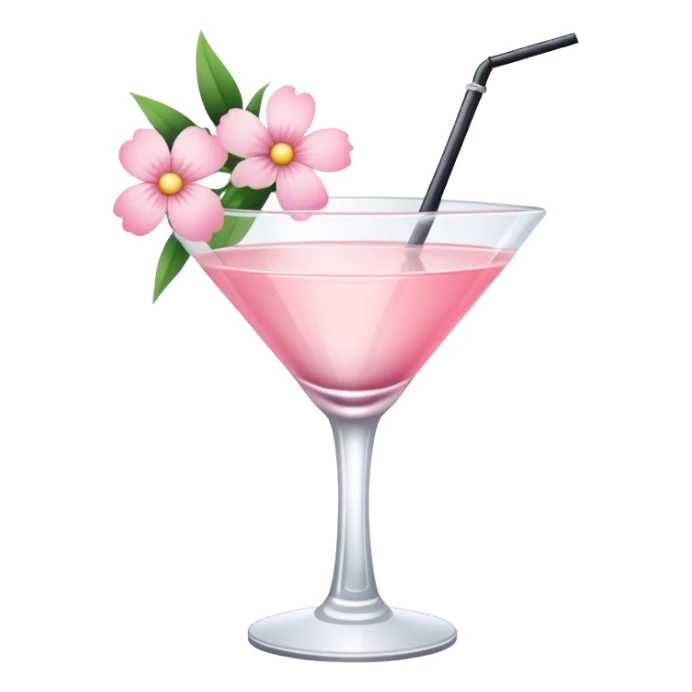 Cocktail with light pink flowers sticker