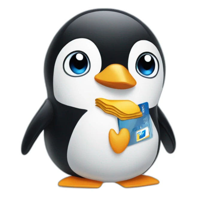 pinguin with paypal sticker