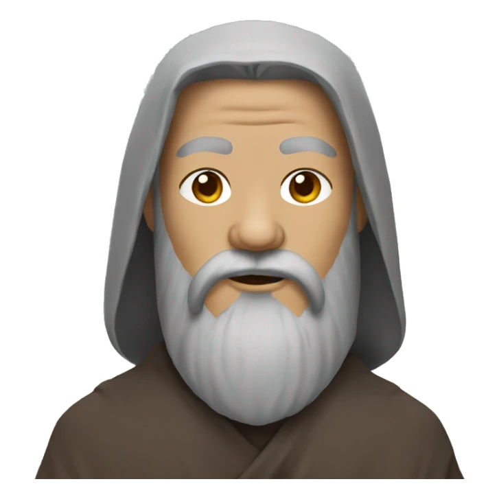monk with very long gray rocker beard sticker