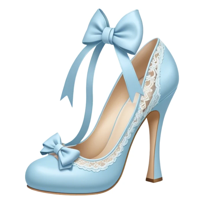 pastel blue heel with bow lace up sticker