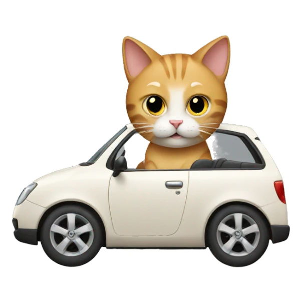 Cat in a car  sticker