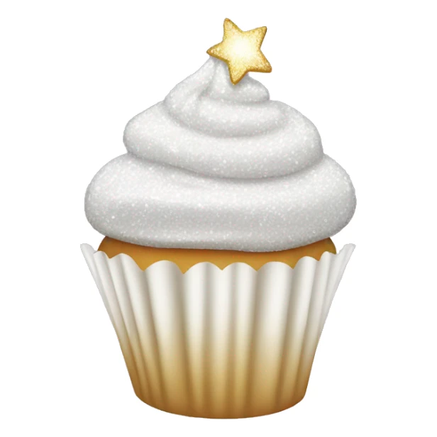 white sparkly cupcake sticker
