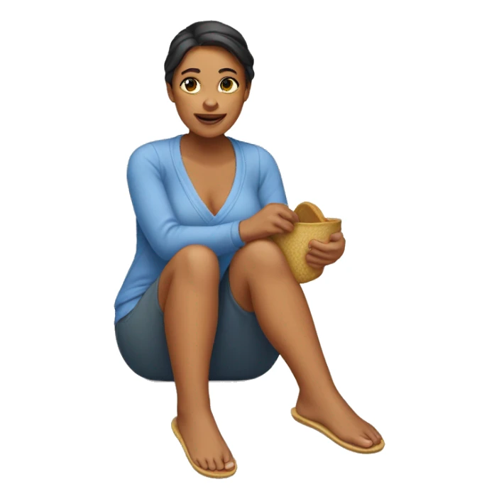 Mother with slipper in her hand sticker