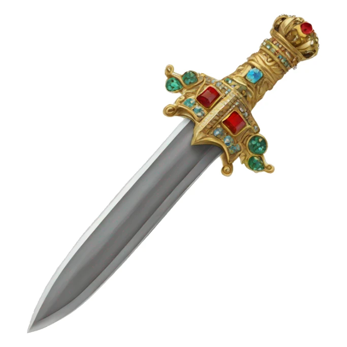 Ceremonial dagger. Jeweled handle sticker