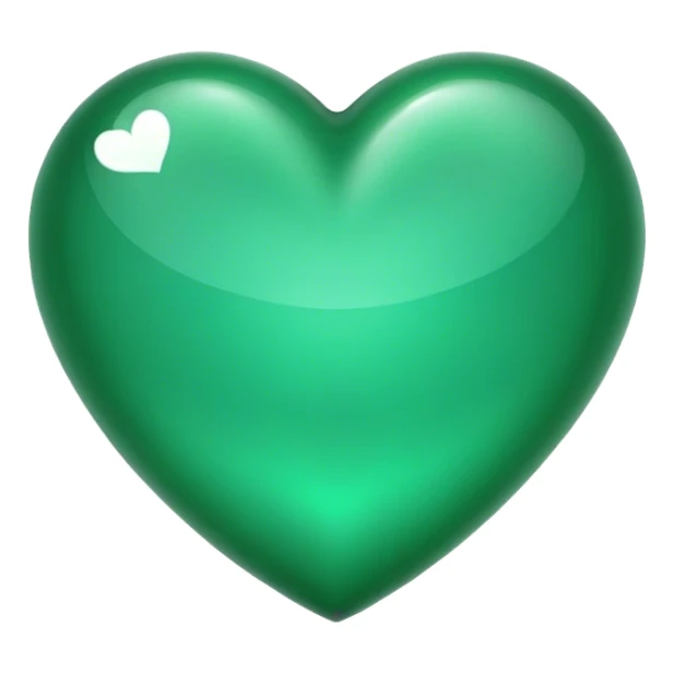 Emerald green heart sticker