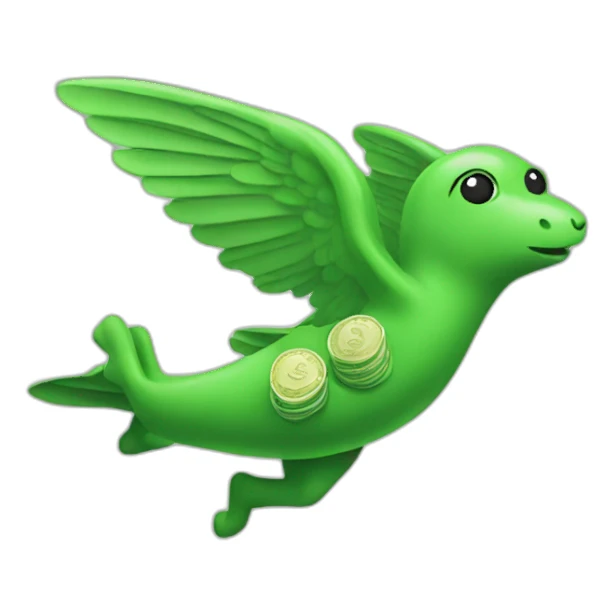 flying money green sticker