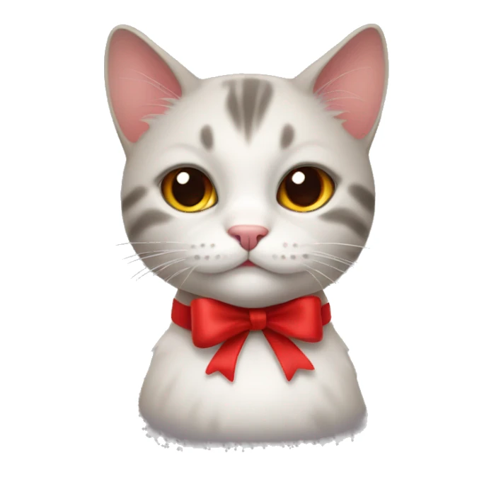 cat with red bow sticker