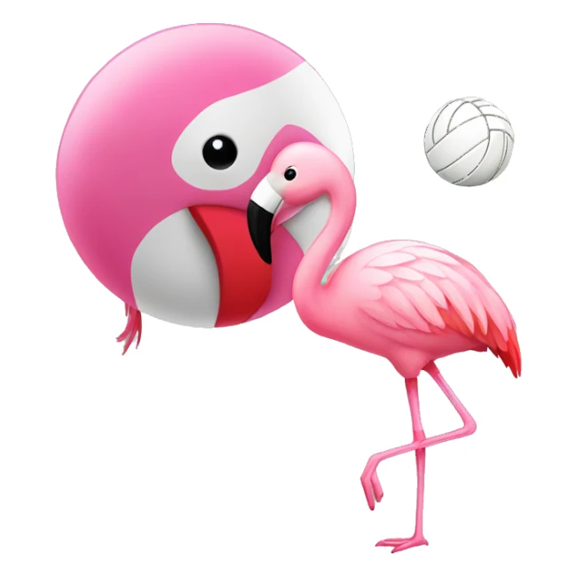 Flamingo and a volleyball sticker