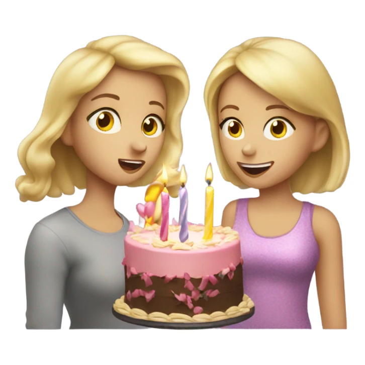 blonde girl blowing candles sticker