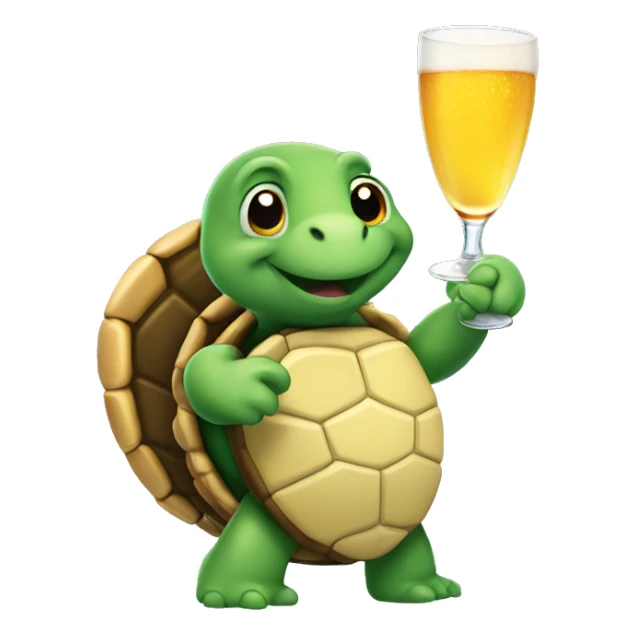 Turtle toasting a cheers! sticker