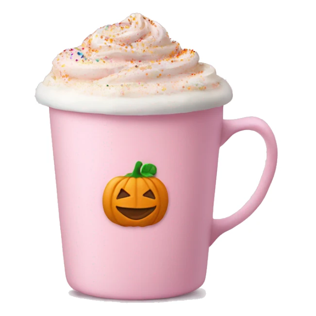 Light pink pumpkin latte with Multicolored Sprinkling sticker