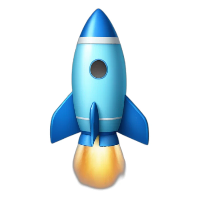 blue rocketship sticker
