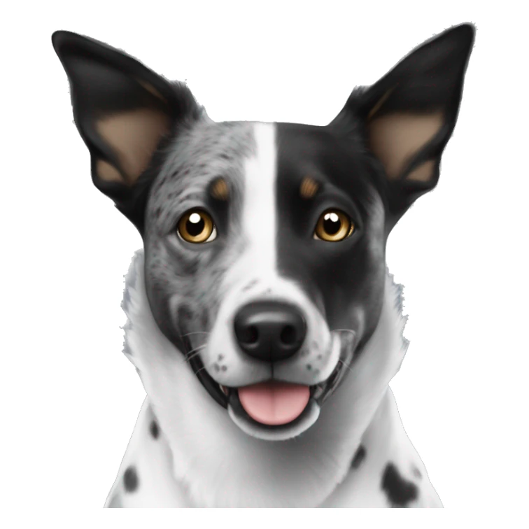 Blue heeler pointer mix black and white sticker