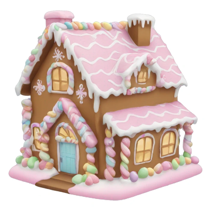 pastel gingerbread house sticker