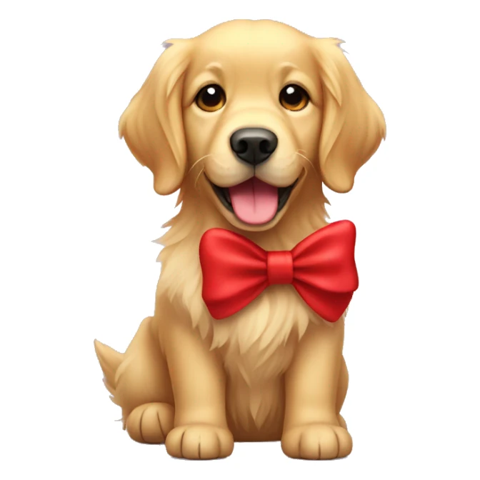 Golden Retriever with red bow  sticker