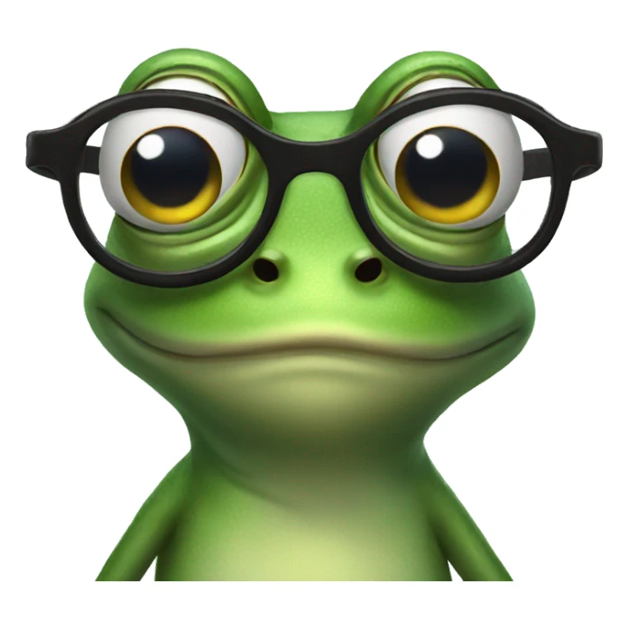 Stressed frog wearing glasses  sticker