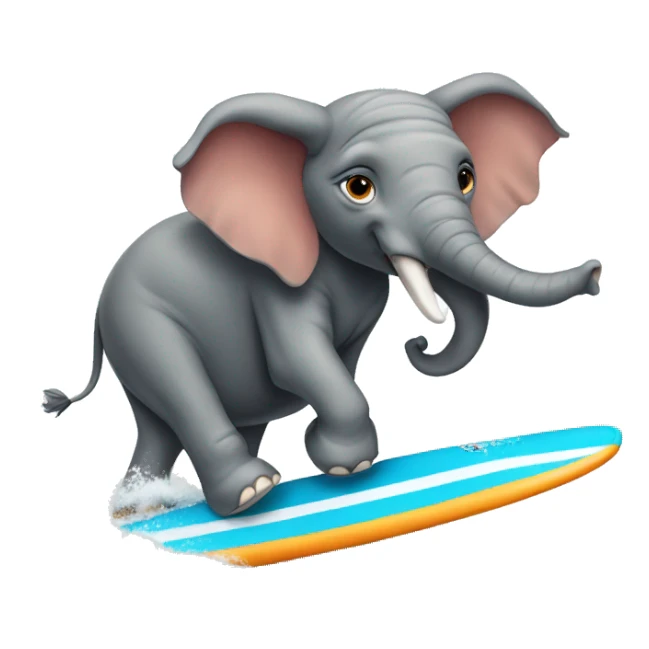 elephant on a surf sticker