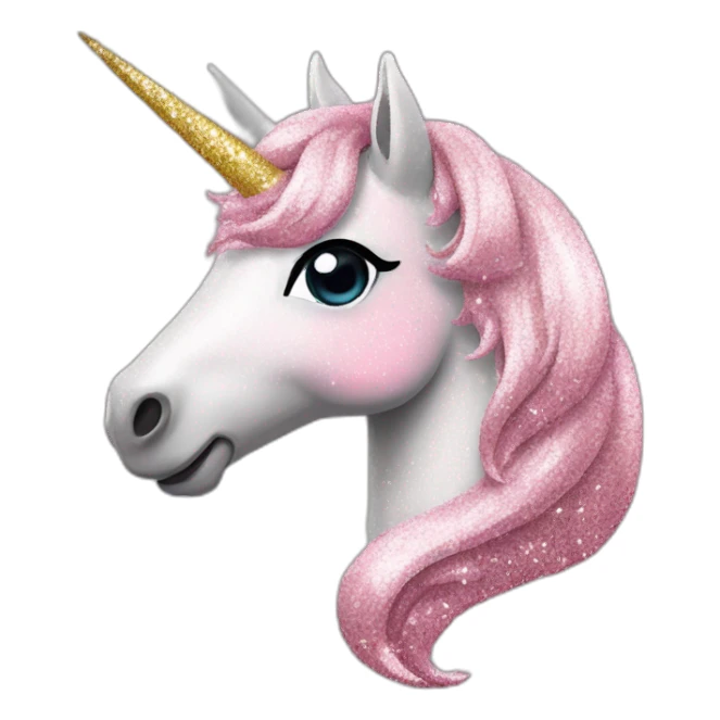Licorne rose a paillettes sticker