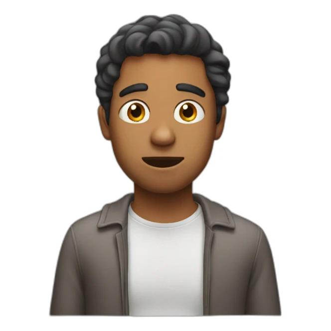 brown man looking at phone surprised sticker