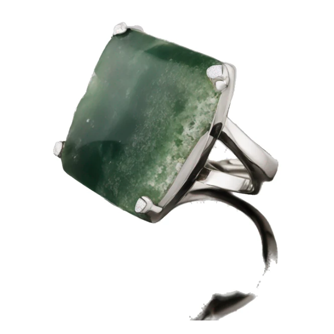 Moss agate diamond with silver band sticker