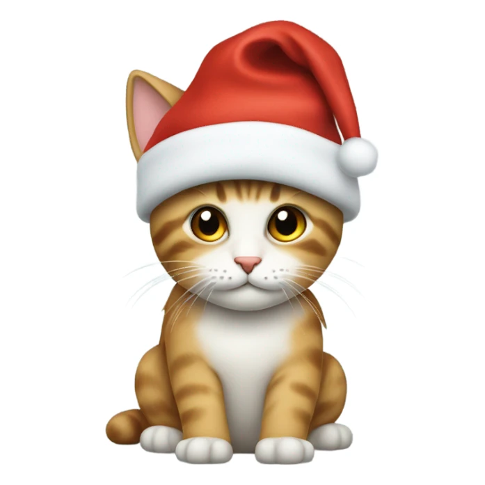 Gato usando gorro de navidad sticker