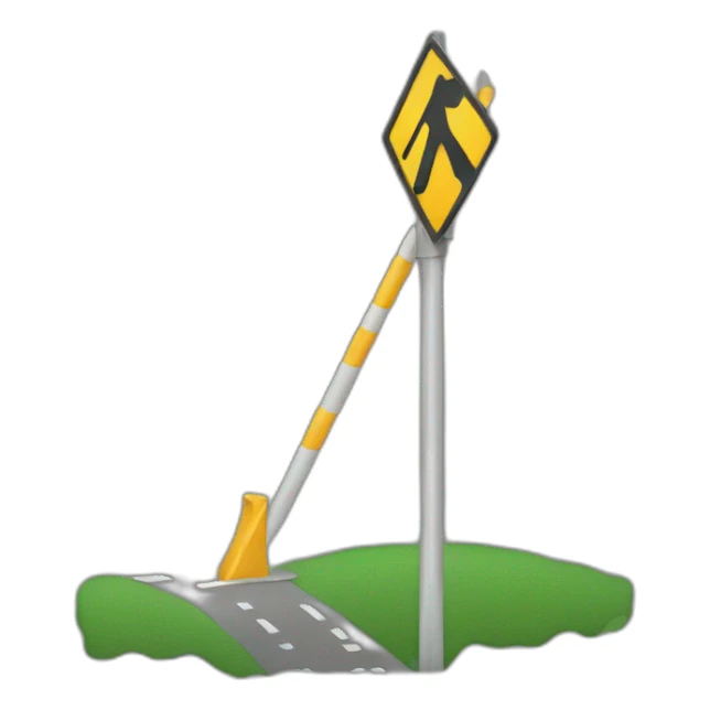 Road sign board to take left sticker