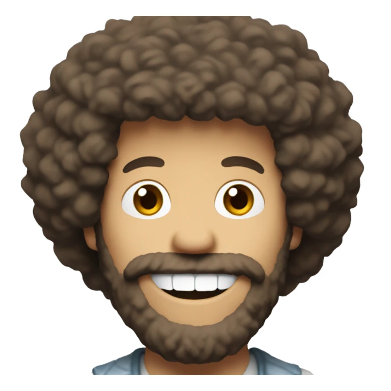 bob ross with grill teeth and chain sticker