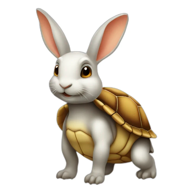 Tortue sur lapin sticker