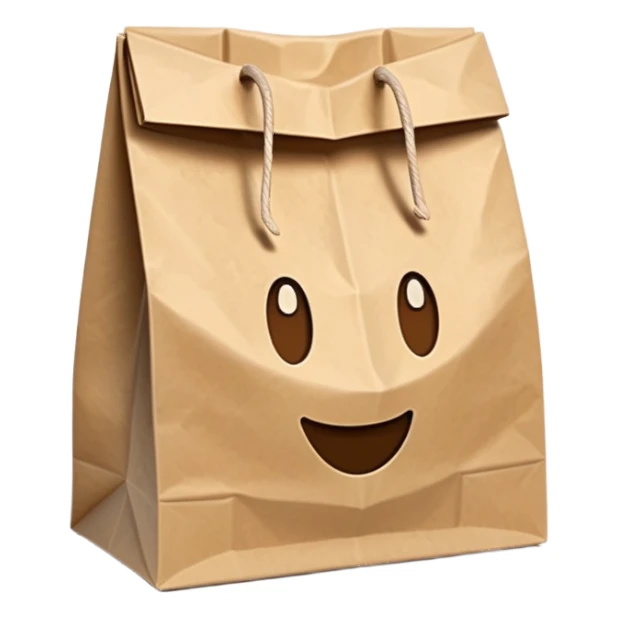 Brown Self-Standing Paper Lunch Bags  sticker