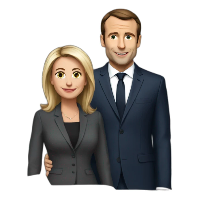 Macron avec sa femme Brigitte sticker