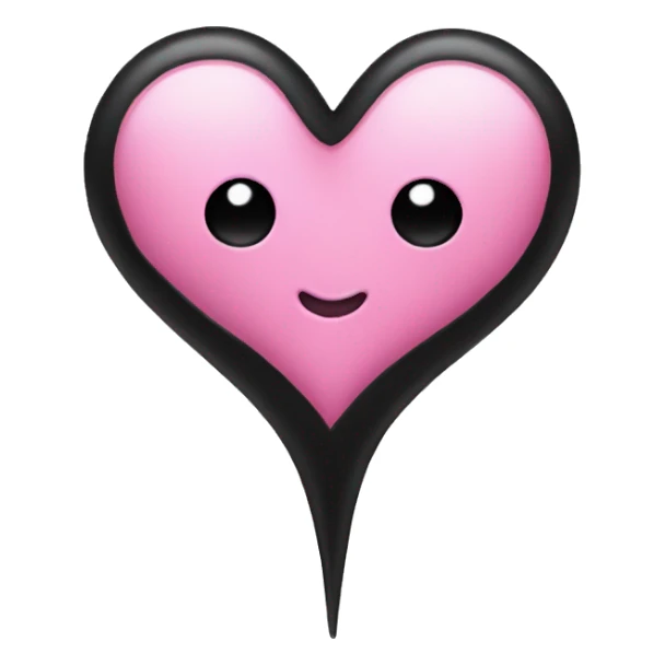 a pink upside down heart with black hairs  sticker