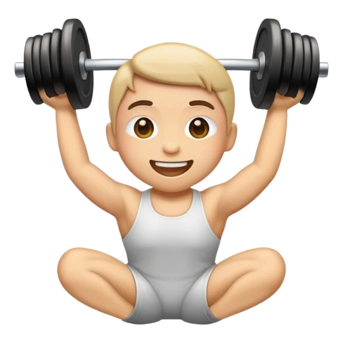 Happy emoji lifting weight sticker
