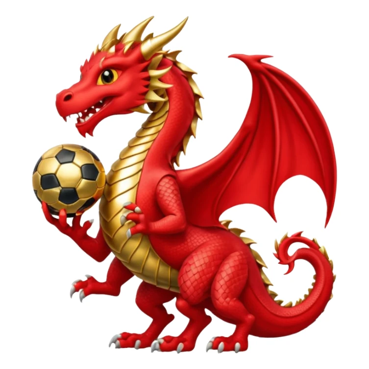 Welsh dragon holding the World Cup  sticker
