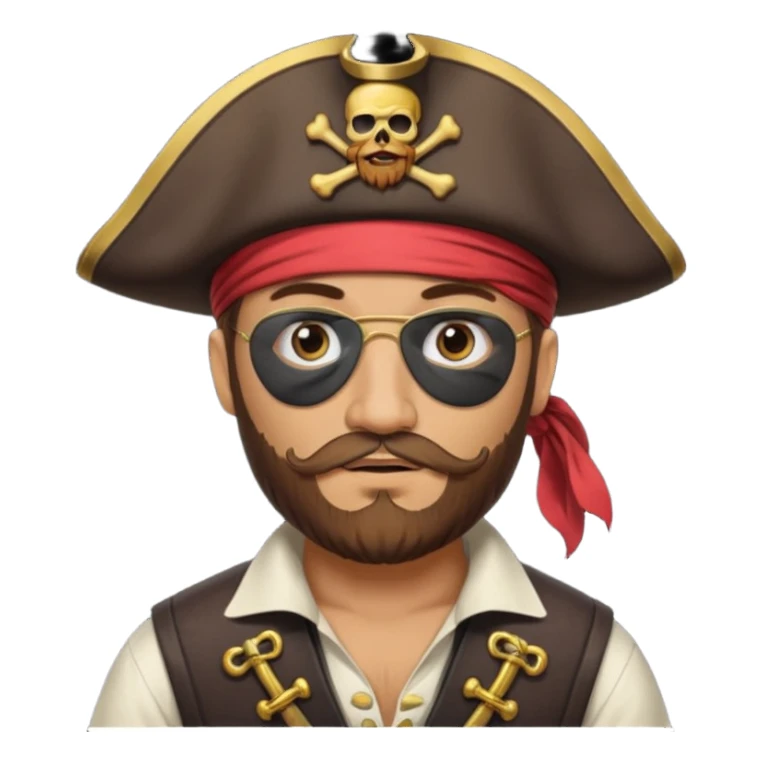 pirate captain eye pach beard sticker