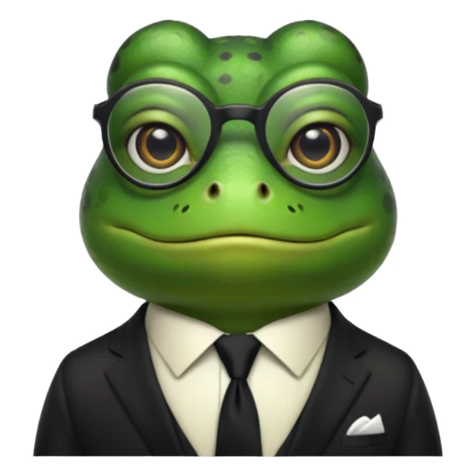 frog with tie and glasses sticker