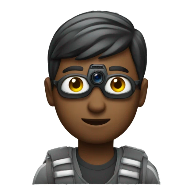 cameraman with reen eyes sticker