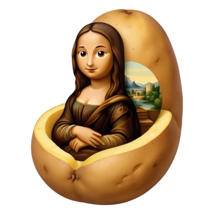 mona lisa potato art sticker
