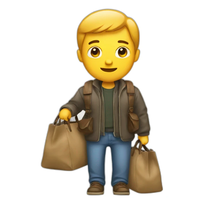 A man with a bag sticker