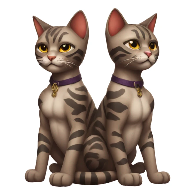 two muscular cats with lucky 13 tattoos sticker