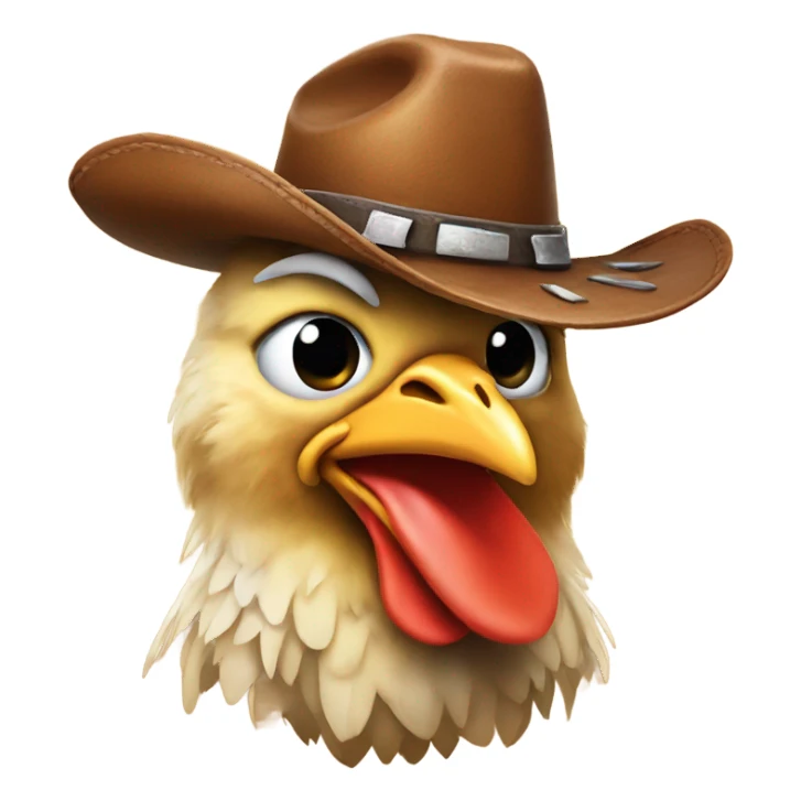 Chicken wearing cowboy hat sticker