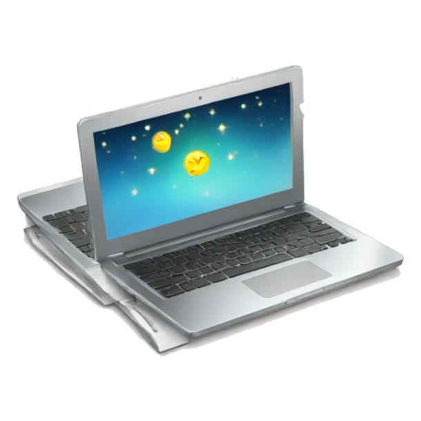 laptop and sparkling sticker