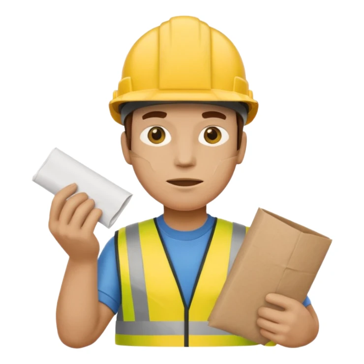 garbage man with yellow helmet holding garbage  sticker