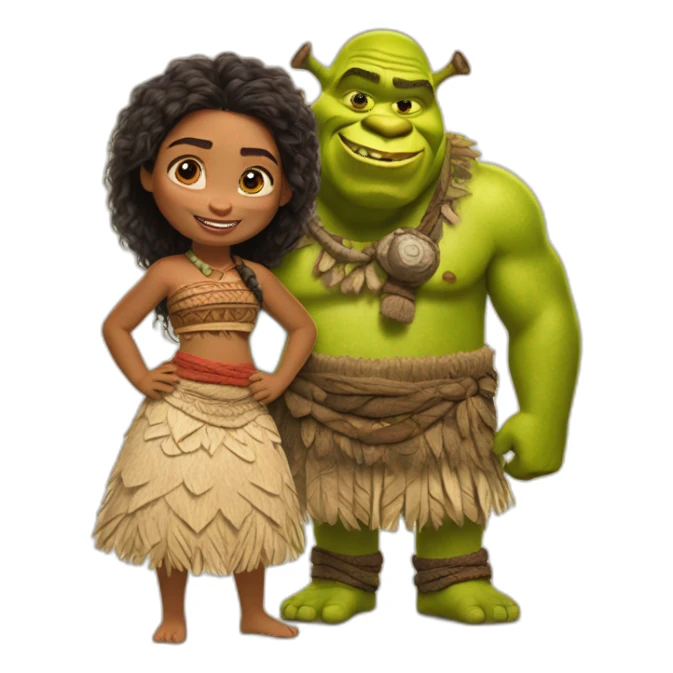 Moana with Shrek sticker